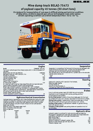 Wywrotka tylnozsypowa Belaz 75473