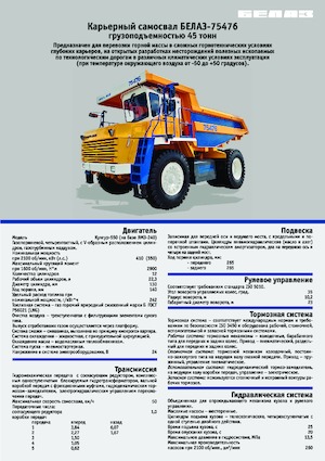 Wywrotka tylnozsypowa Belaz 75476