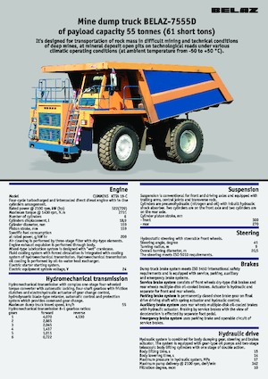 Wywrotka tylnozsypowa Belaz 7555D