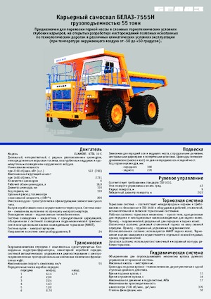 Wywrotka tylnozsypowa Belaz 7555H