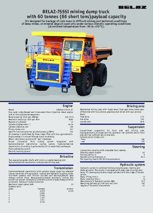 Wywrotka tylnozsypowa Belaz 7555I