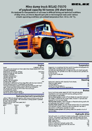 Wywrotka tylnozsypowa Belaz 75570