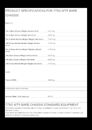 Wywrotka tylnozsypowa Caterpillar 777G WTR Bare chassis