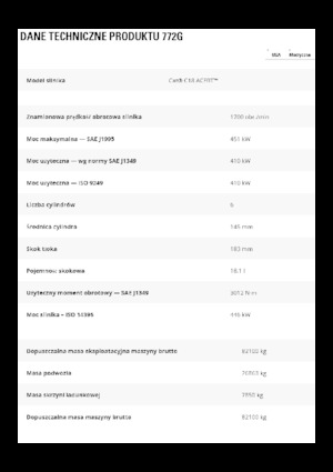 Wywrotka tylnozsypowa Caterpillar 772G