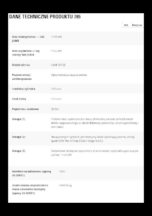 Wywrotka tylnozsypowa Caterpillar 785