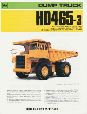Wywrotka tylnozsypowa Komatsu HD465-3