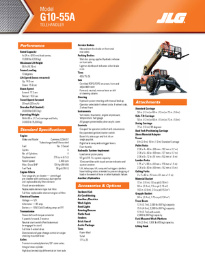 Ładowarki teleskopowe JLG G 10-55 A