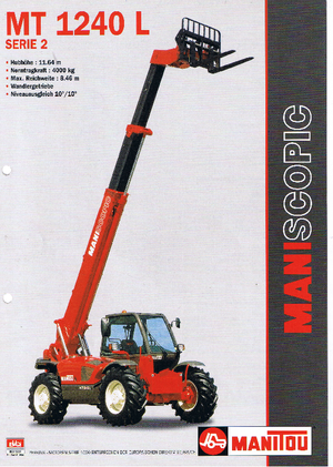 Ładowarki teleskopowe Manitou MT 1240 L