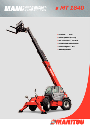 Ładowarki teleskopowe Manitou MT 1840 Comfort