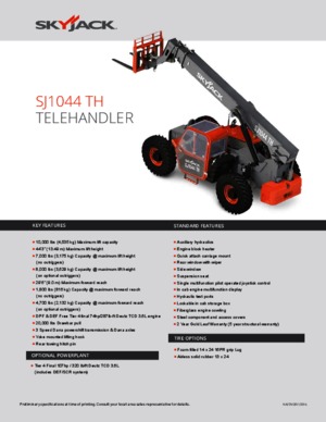 Ładowarki teleskopowe Skyjack SJ1044 TH