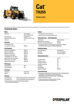 Ładowarki teleskopowe Caterpillar TH255C