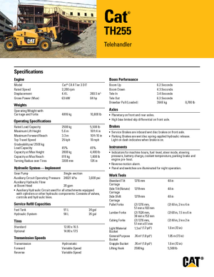 Ładowarki teleskopowe Caterpillar TH255