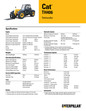 Ładowarki teleskopowe Caterpillar TH406