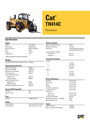 Ładowarki teleskopowe Caterpillar TH414C