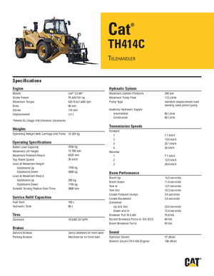 Ładowarki teleskopowe Caterpillar TH414C