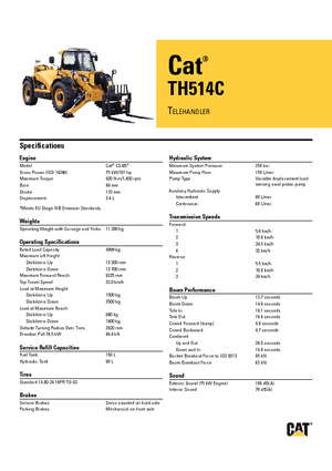 Ładowarki teleskopowe Caterpillar TH514C