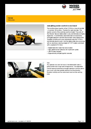 Ładowarki teleskopowe Wacker Neuson TH744