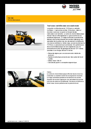 Ładowarki teleskopowe Wacker Neuson TH744