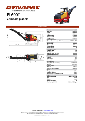 Maszyny do frezowania na zimno Dynapac PL 600 T