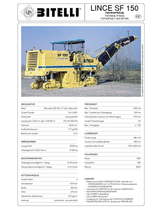 Maszyny do frezowania na zimno Bitelli SF 150