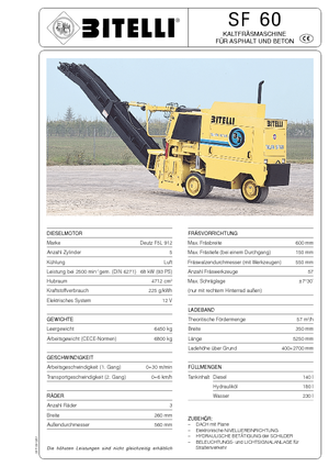 Maszyny do frezowania na zimno Bitelli SF 60