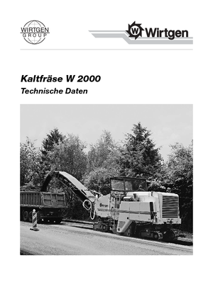 Maszyny do frezowania na zimno Wirtgen W 2000