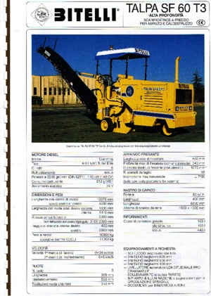 Maszyny do frezowania na zimno Bitelli SF 60 T3