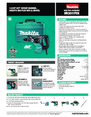 Młotowiertarki Makita HR3011FCK