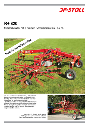 Zgrabiarki rotorowe JF-Stoll R 820 Plus