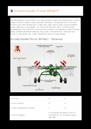 Zgrabiarki rotorowe Pronar ZKP 460T