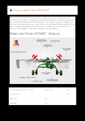 Zgrabiarki rotorowe Pronar ZKP 460T