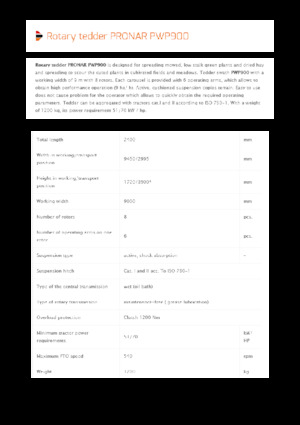 Przetrząsacze karuzelowe Pronar PWP 900