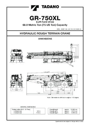 Żurawie terenowe Tadano GR-750XL-3
