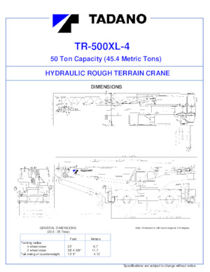 Żurawie terenowe Tadano TR-500XL-4