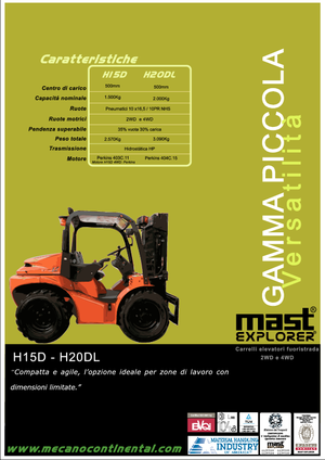 Terenowe wózki widłowe Mast Explorer H 20 DL