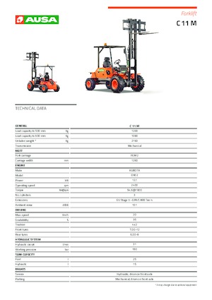Terenowe wózki widłowe Ausa C 11 M