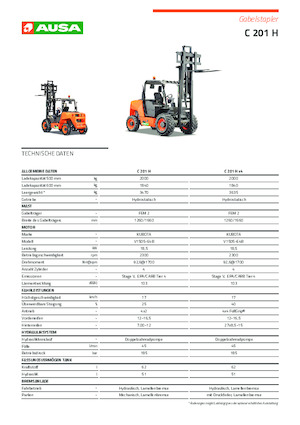 Terenowe wózki widłowe Ausa C 201 H x2