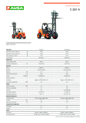 Terenowe wózki widłowe Ausa C 251 H x2