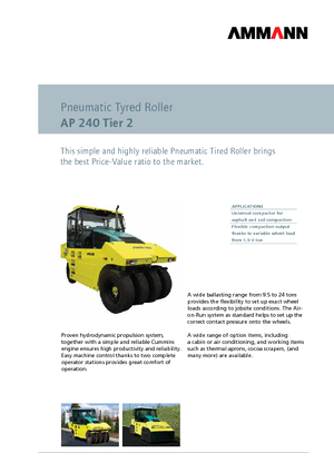 Walce na gumowych kołach Ammann AP 240 T2