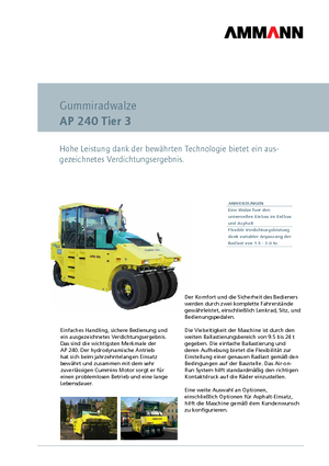 Walce na gumowych kołach Ammann AP 240 T3