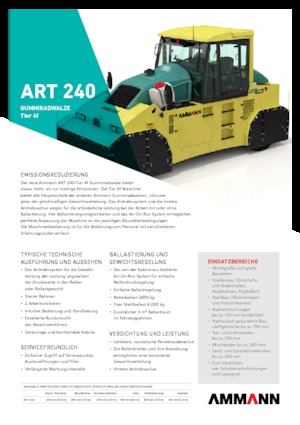 Walce na gumowych kołach Ammann ART 240