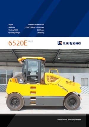 Walce na gumowych kołach Liugong 6520E 
