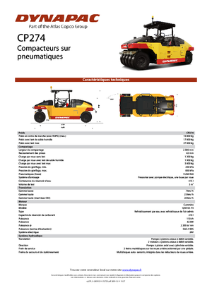 Walce na gumowych kołach Dynapac CP 274