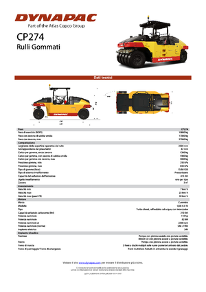 Walce na gumowych kołach Dynapac CP 274