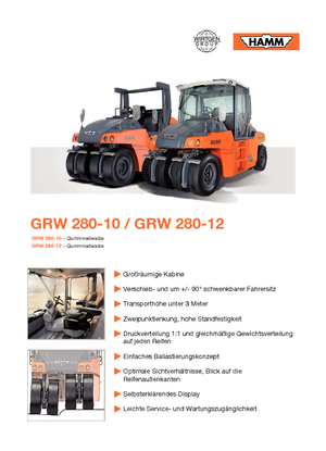 Walce na gumowych kołach Hamm GRW 280-10