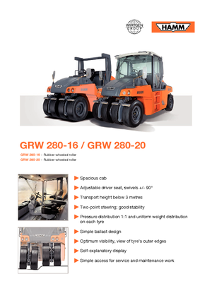 Walce na gumowych kołach Hamm GRW 280-16