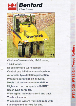 Walce na gumowych kołach Benford PT 12/20