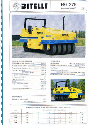 Walce na gumowych kołach Bitelli RG 279