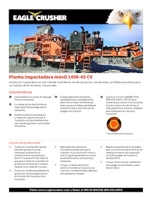 Urządzenia do recyklingu gruzu budowlanego Eagle Crusher 1400-45 CV