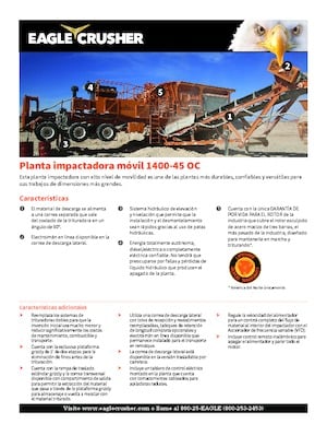 Urządzenia do recyklingu gruzu budowlanego Eagle Crusher 1400-45 OC